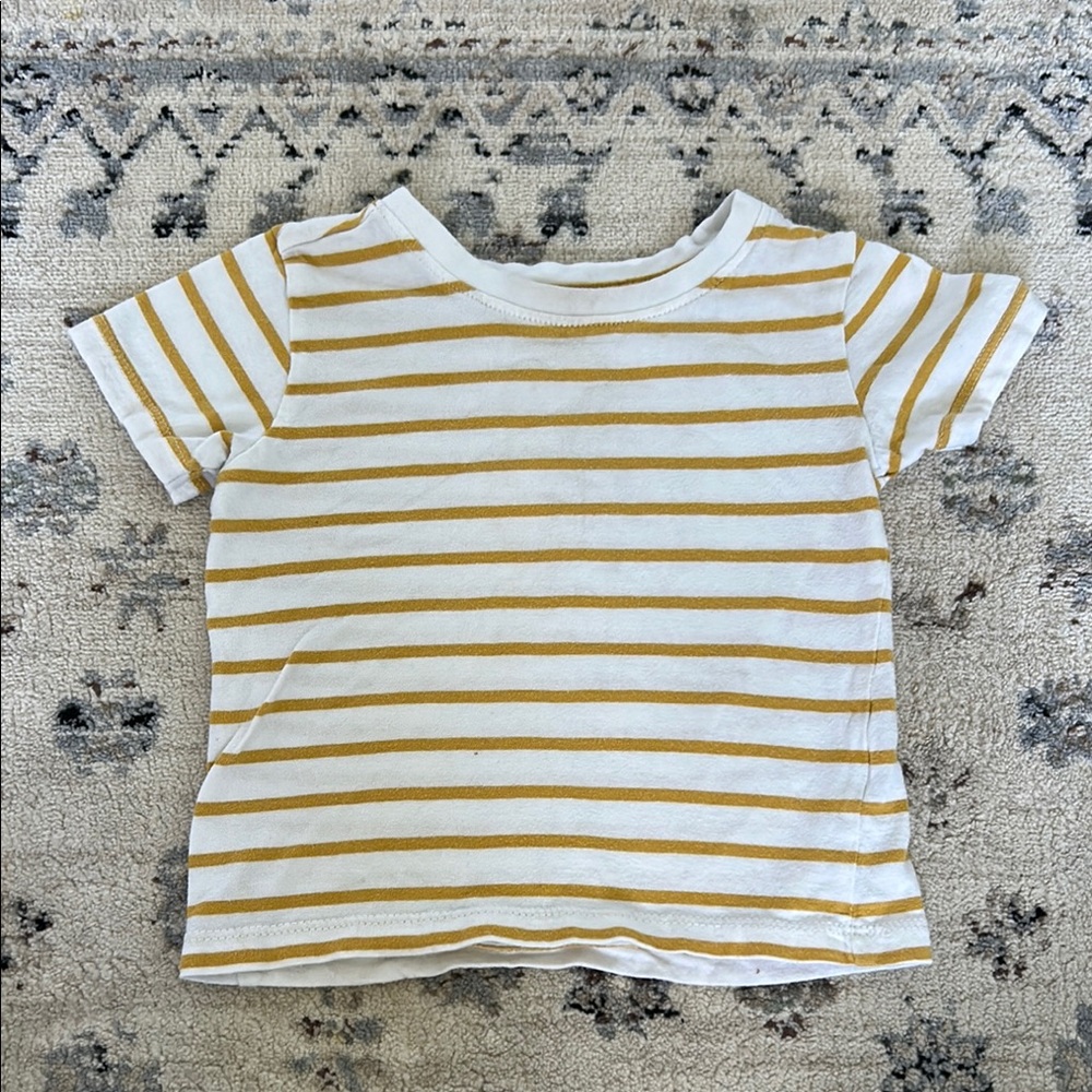 Striped Kids T-Shirt - Yellow and White